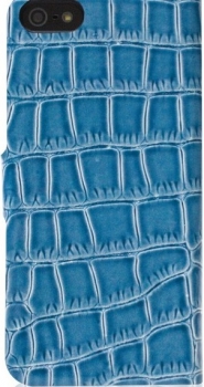 Чехол Guess для iPhone 5 Book Croco Blue